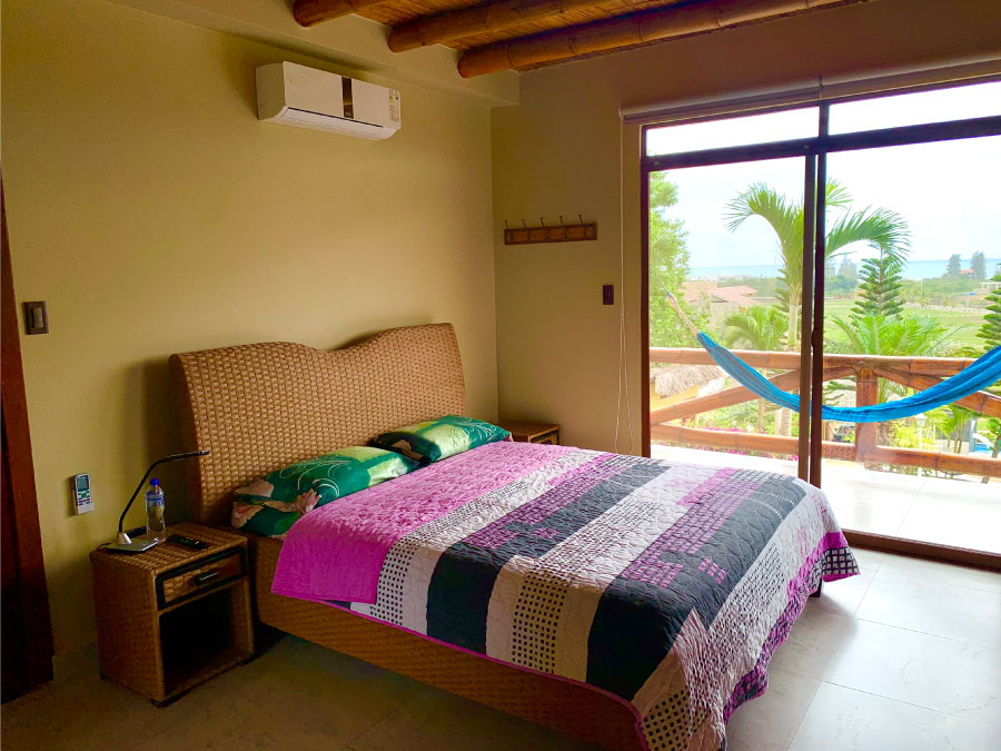 bedroom one bed with balcony